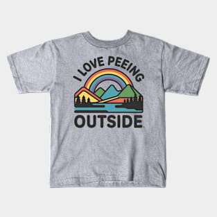 I Love Peeing Outside Funny Hiking and Camping Kids T-Shirt